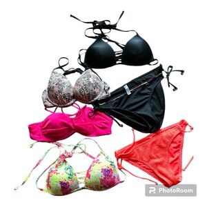Women’s Mixed Bikini Set - Black, Pink, Coral, Neon Multi